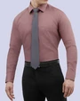 Camisa de vestir lisa slim fit piqué rosado