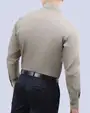 Camisa de vestir lisa slim fit piqué beige