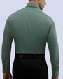 Camisa piqué stretch in organic bambú  slim fit verde
