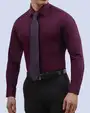 Camisa de vestir slim fit piqué bambú stretch vino