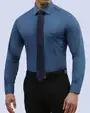 Camisa de vestir slim fit piqué bambú stretch turquesa