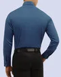 Camisa de vestir slim fit piqué bambú stretch turquesa