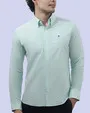 Camisa casual oxford verde larga slim fit