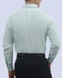 Camisa casual rayada oxford menta manga larga slim fit