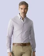 Camisa casual rayada oxford morada manga larga slim fit