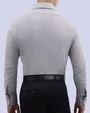 Camisa casual rayada oxford morada manga larga slim fit
