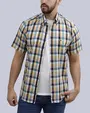 Camisa casual cuadro multicolor manga corta slim fit