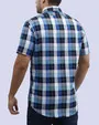 Camisa casual cuadro multicolor manga corta slim fit