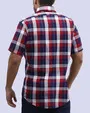 Camisa casual cuadro multicolor manga corta slim fit