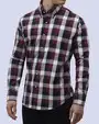 Camisa casual cuadro multicolor manga larga slim fit
