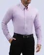 Camisa casual slim fit oxford bambú stretch lila
