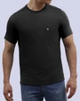 Camiseta cuello redondo lisa manga corta negra