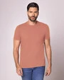 Camiseta cuello redondo lisa manga corta rosada