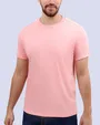 Camiseta cuello redondo lisa manga corta rosada