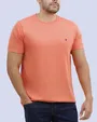 Camiseta cuello redondo lisa manga corta salmon