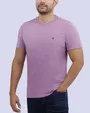 Camiseta cuello redondo lisa manga corta morada