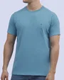 Camiseta cuello redondo lisa manga corta celeste