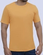 Camiseta cuello redondo lisa manga corta amarilla