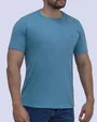 Camiseta cuello redondo lisa manga corta azul claro