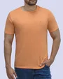 Camiseta cuello redondo lisa manga corta anaranjada
