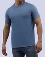 Camiseta cuello redondo lisa manga corta azul