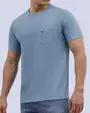 Camiseta cuello redondo lisa manga corta celeste