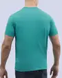 Camiseta cuello redondo lisa manga corta turquesa