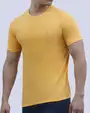 Camiseta cuello redondo lisa manga corta amarilla