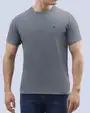 Camiseta cuello redondo lisa manga corta gris
