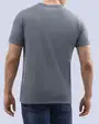 Camiseta cuello redondo lisa manga corta gris