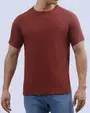 Camiseta cuello redondo lisa manga corta roja