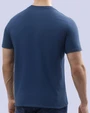 Camiseta cuello redondo lisa manga corta azul