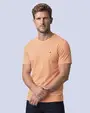 Camiseta cuello redondo lisa manga corta anaranjada