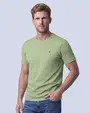 Camiseta cuello redondo lisa manga corta verde