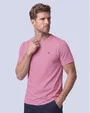 Camiseta cuello redondo lisa manga corta rosada