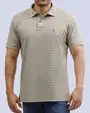 Camisa sport rayadas slim fit manga corta café