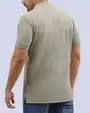 Camisa sport rayadas slim fit manga corta café