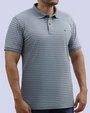 Camisa sport rayadas slim fit manga corta gris