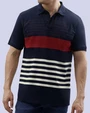 Camisa sport rayadas slim fit manga corta multicolor