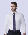 Camisa de vestir piqué blanca manga larga regular fit