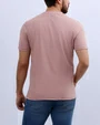 Camiseta cuello v textura slim fit manga corta rosada