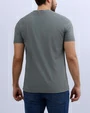 Camiseta cuello v textura slim fit manga corta gris