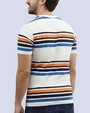 Camiseta cuello v rayada slim fit manga corta multicolor