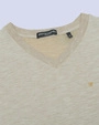 Camiseta cuello redondo diseño slim fit manga corta beige
