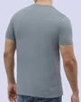 Camiseta cuello redondo slim fit manga corta azul