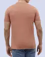 Camiseta cuello redondo slim fit manga corta anaranjada
