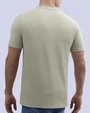 Camiseta cuello redondo lisa slim fit manga corta beige