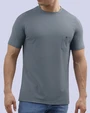 Camiseta cuello redondo lisa slim fit manga corta azul