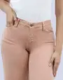 Jeans twill tipo wide leg 481 tiro alto rosado