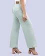 Jeans twill tipo wide leg 481 tiro alto celeste